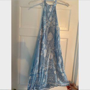 Urban Outfitters Halter Dress Blue and White Design Size Small